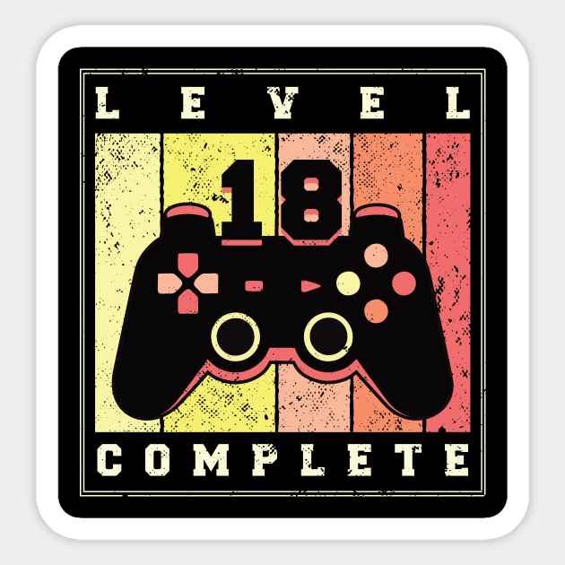 Cool birthday gift | Level 18 complete Sticker by LR_Collections